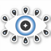 Grieks Oraal Oogblauw Zwart wit Sticker (Voorkant)