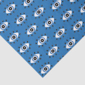 Grieks Oraal Oraal Patroon Blauw Wit Tissuepapier (Detail)