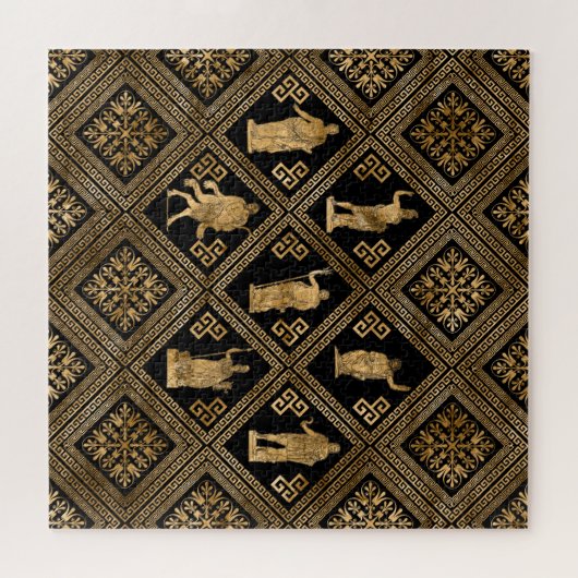 Grieks ornament en Meander Key Legpuzzel (Horizontaal)