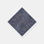 Grieks Ornament - Grieks Meander - goud op blauw Servet (Hoek)