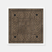 Grieks Ornament - Grieks Meander - zwart goud Servet (Voorkant)