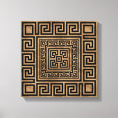 Grieks Ornament - Grieks Meander - zwart op goud Canvas Afdruk (Voorkant)