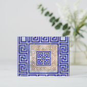 Grieks Ornament - Lapis Lazuli en goud Briefkaart (Staand voorkant)