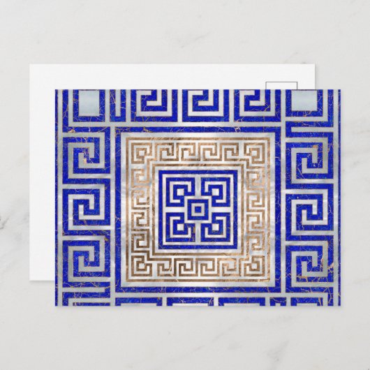 Grieks Ornament - Lapis Lazuli en goud Briefkaart (Voorkant / Achterkant)