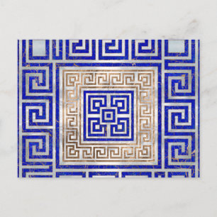 Grieks Ornament - Lapis Lazuli en goud Briefkaart