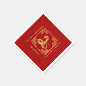 Grieks Ornament Lijst Golden Snake Red Servet (Hoek)