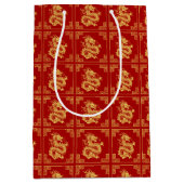 Grieks Ornament Lijst Gouden Drakenpatroon Rood Medium Cadeauzakje (Voorkant)