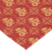 Grieks Ornament Lijst Gouden Drakenpatroon Rood Tafelkleed (Gekanteld)