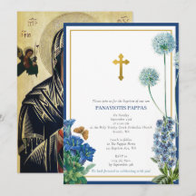 Grieks-orthodox Christening Baptism Boy Blue Flora
