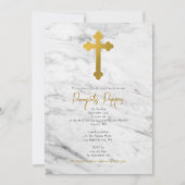 Grieks-orthodox Christening Baptism Golden Marble Kaart (Voorkant)