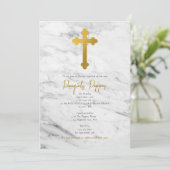 Grieks-orthodox Christening Baptism Golden Marble Kaart (Staand voorkant)