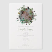 Grieks-orthodox Christening Baptisme Olijven Foto Vellum Uitnodigingen (Voorkant)