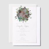 Grieks-orthodox Christening Baptisme Olijven Foto Vellum Uitnodigingen (Offset)