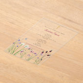 Grieks orthodox doop doop meisje wilde bloem acryl uitnodigingen (Laagn)