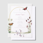 Grieks orthodox doop doop meisje wilde bloem vellum uitnodigingen (Offset)