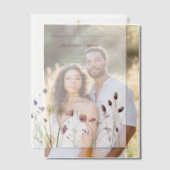 Grieks orthodox doop doop meisje wilde bloem vellum uitnodigingen (Offset (Koppel))