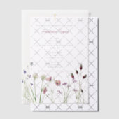 Grieks orthodox doop doop meisje wilde bloem vellum uitnodigingen (Offset (Uitnodiging))