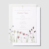 Grieks orthodox doop doop meisje wilde bloem vellum uitnodigingen (Offset)