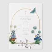 Grieks-orthodox doopdoop Jongen Wildbloem Vellum Uitnodigingen (Voorkant)