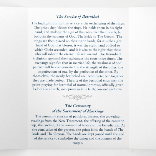 Grieks-orthodox drievoudig trouwprogramma drieluik aankondiging (Binnenkant midden)