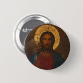  GRIEKS ORTHODOX ICON RONDE BUTTON 5,7 CM (Voorkant /achterkant)