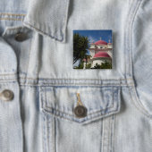 Grieks-orthodox klooster vierkante button 5,1 cm (In situ)