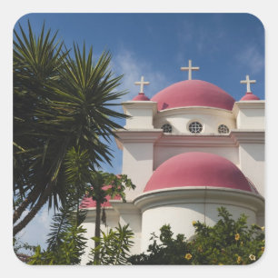 Grieks-orthodox klooster vierkante sticker