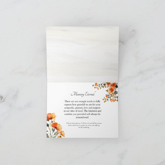 Grieks Orthodox Memorial Dank u kaart (Binnen)