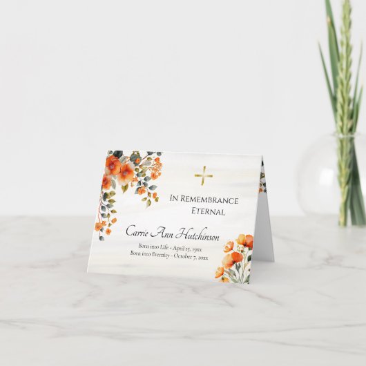 Grieks Orthodox Memorial Dank u kaart (Voorkant)