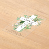 Grieks-orthodoxe baptisme Christening Cross Greene Acryl Uitnodigingen (Laagn)