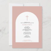 Grieks-orthodoxe Christening Baptism Girl Pink Arc Kaart (Voorkant)