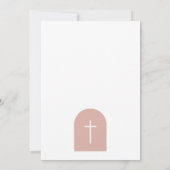 Grieks-orthodoxe Christening Baptism Girl Pink Arc Kaart (Achterkant)