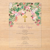 Grieks-orthodoxe Christening Baptisme Girl Acryl Uitnodigingen (Voorkant)