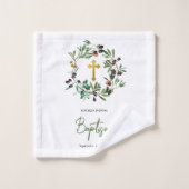 Grieks-orthodoxe Christening Baptisme Olijfgroen Bad Handdoek (Wasdoekje)