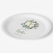 Grieks-orthodoxe Christening Baptisme Olijfgroen Papieren Bordje (Gekanteld)