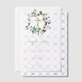 Grieks-orthodoxe Christening Baptisme Olijfgroen Vellum Uitnodigingen (Offset (Uitnodiging))