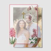 Grieks-orthodoxe Christening Baptisme Roze Floral Vellum Uitnodigingen (Offset (Koppel))