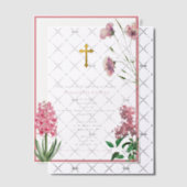 Grieks-orthodoxe Christening Baptisme Roze Floral Vellum Uitnodigingen (Offset (Uitnodiging))