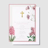 Grieks-orthodoxe Christening Baptisme Roze Floral Vellum Uitnodigingen (Offset)