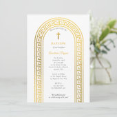 Grieks-orthodoxe doop Gouden Griekse sleutel Kaart (Staand voorkant)