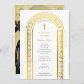 Grieks-orthodoxe doop Gouden Griekse sleutel Kaart (Voorkant / Achterkant)