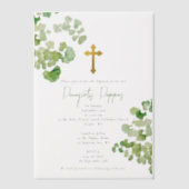 Grieks-orthodoxe doop groen vellum uitnodigingen (Voorkant)