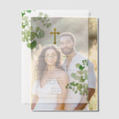 Grieks-orthodoxe doop groen vellum uitnodigingen (Offset (Koppel))