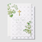 Grieks-orthodoxe doop groen vellum uitnodigingen (Offset (Uitnodiging))