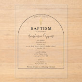 Grieks-orthodoxe doop moderne boog acryl uitnodigingen (Voorkant)