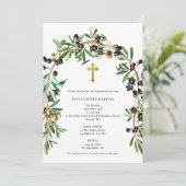 Grieks-orthodoxe doop Olijfboog Kaart (Staand voorkant)