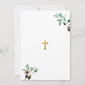 Grieks-orthodoxe doop Olijfboog Kaart (Achterkant)