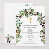 Grieks-orthodoxe doop Olijfboog Kaart (Voorkant / Achterkant)