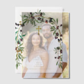 Grieks-orthodoxe doop Olijfboog Vellum Uitnodigingen (Offset (Koppel))