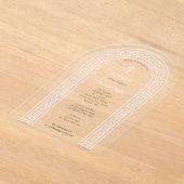 Grieks-orthodoxe doop Roze Griekse sleutel Acryl Uitnodigingen (Laagn)